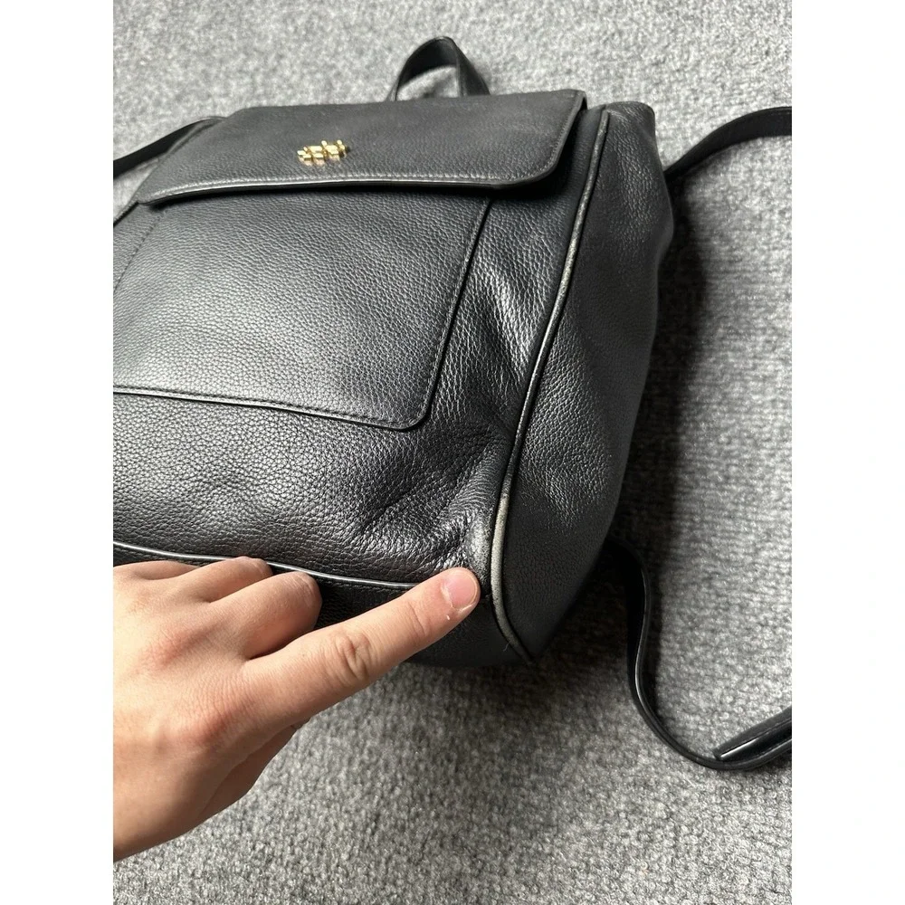 Womens Leather Tory Burch Black Backpack Shoulder‎ Bag, Size One Size